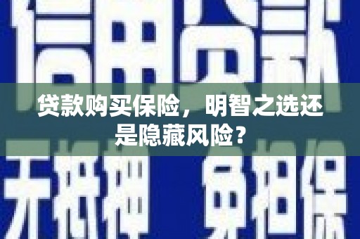 景泰贷款购买保险，明智之选还是隐藏风险？