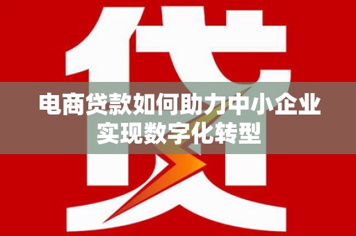 德宏电商贷款如何助力中小企业实现数字化转型
