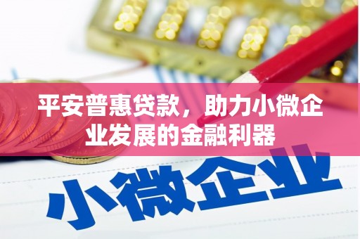 鸡东平安普惠贷款，助力小微企业发展的金融利器