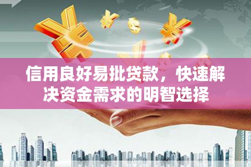 洪湖信用良好易批贷款，快速解决资金需求的明智选择