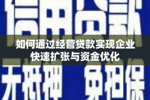 荥经如何通过经营贷款实现企业快速扩张与资金优化
