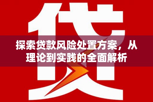 克孜勒苏探索贷款风险处置方案，从理论到实践的全面解析